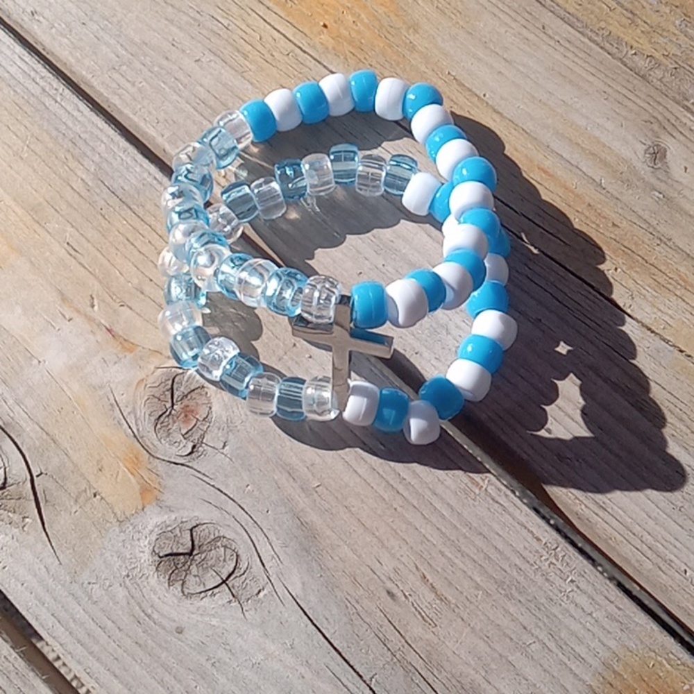 Double layer cross bracelet.